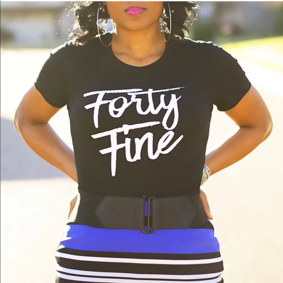 Forty Fine Women's Birthday Fitted Tee Shirt - Picture 1 of 2